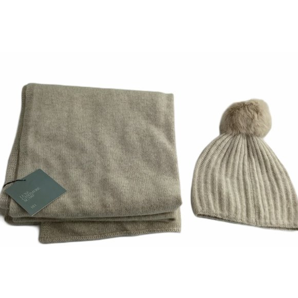 NEW NWT Restoration Hardware Cashmere Scarf Beanie - Picture 2 of 7